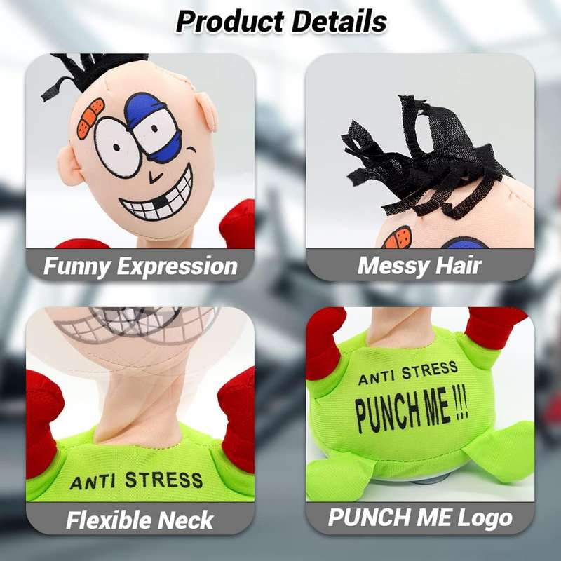 Anti-Stress Punch Me Screaming Doll  Funny Stress Relief Toy for Adults & Kids