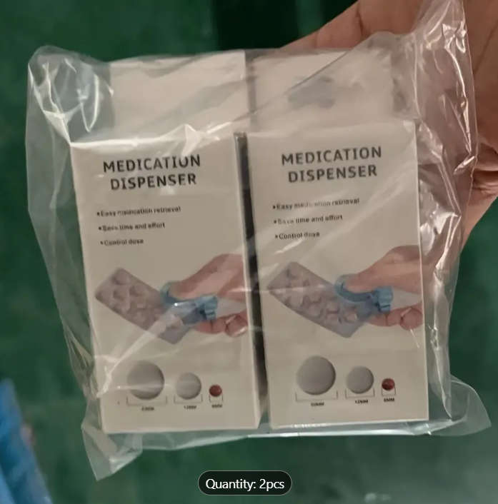 2-Pack Portable Pill Dispenser Cutter, Easy-to-Use Medication Tablet Splitter,  Pill Organizer
