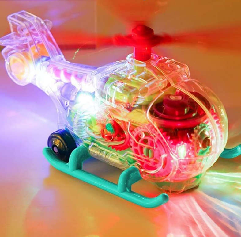 Battery Operated Transparent Helicopter Toy