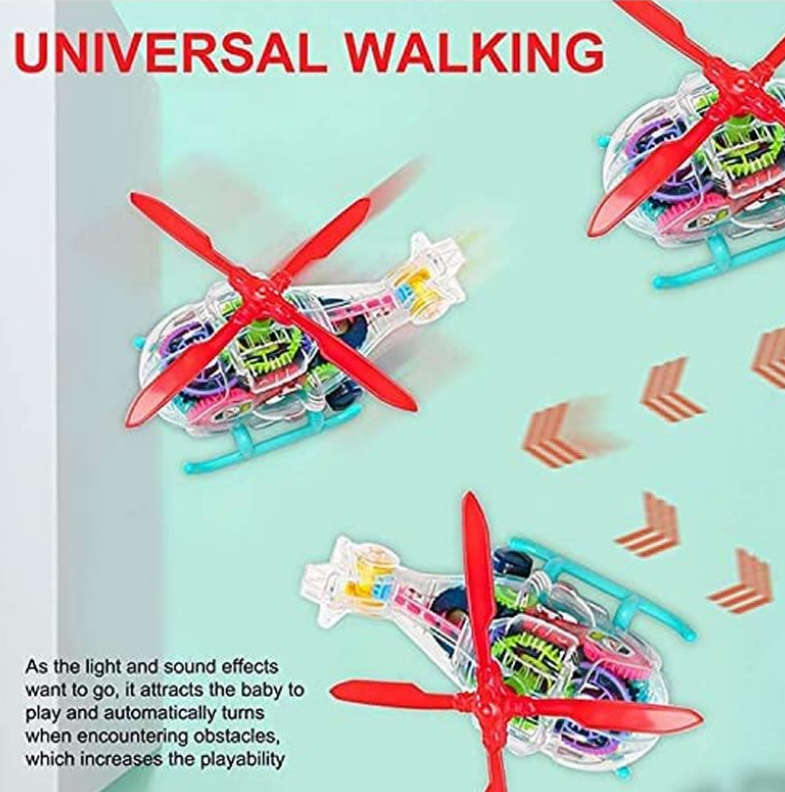 Battery Operated Transparent Helicopter Toy