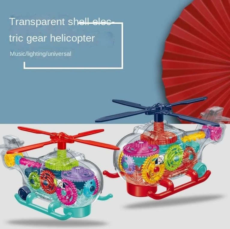 Battery Operated Transparent Helicopter Toy