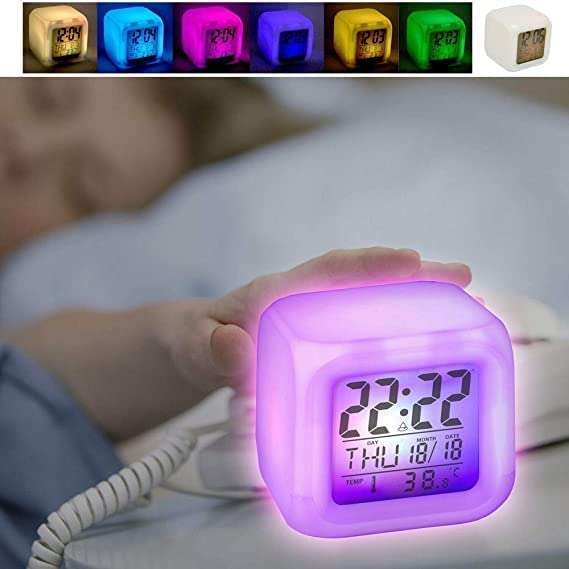7 Colour Changing LED Digital Alarm Clock