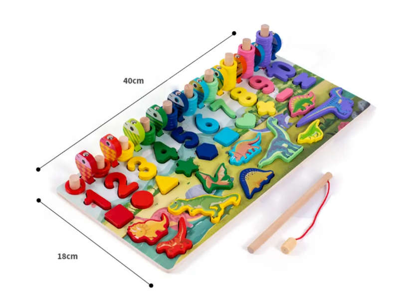 Wooden Montessori Dinosaur Puzzle  7-in-1 Educational Learning Toy for Toddlers