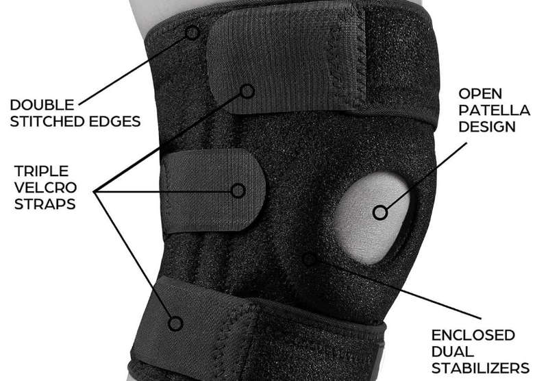 Unisex Knee Support Brace for Running, Cycling, And Exercise (One Size)