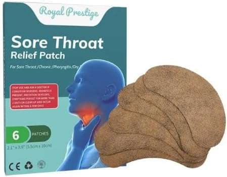 Sore Throat Pain Relief Patches Natural Pack of 6 Patches
