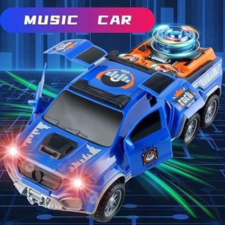 Electronic Dance Music Car Toy Light Sounds & Artificial Wheel