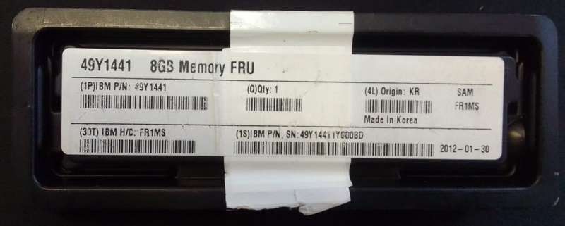 IBM 8GB PC3-10600R DDR3-1333 REGISTERED ECC 2RX4 CL9 240 PIN 1.5V VERY LOW PROFILE MEMORY MODULE