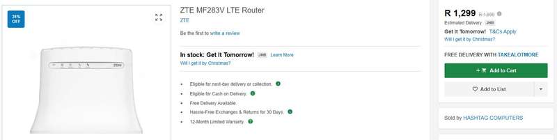 *NEW & SEALED* ZTE MF283V LTE (SIM CARD) ROUTER