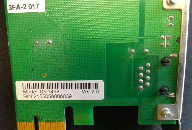 TP-LINK TG-3468 GIGABIT PCI EXPRESS NETWORK ADAPTER