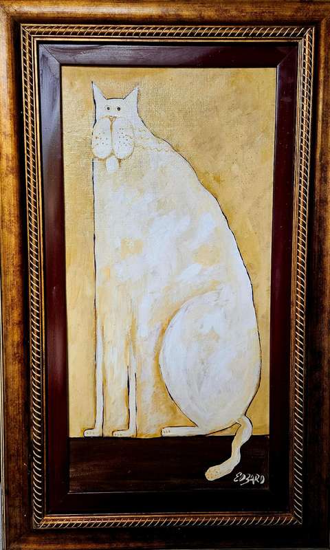 Original Cat Painting - EdZard