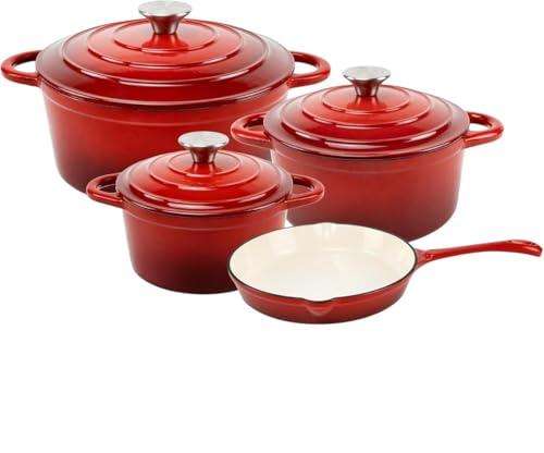 7 Piece Cast Iron Cookware Set - Ultimate Versatility & Durability