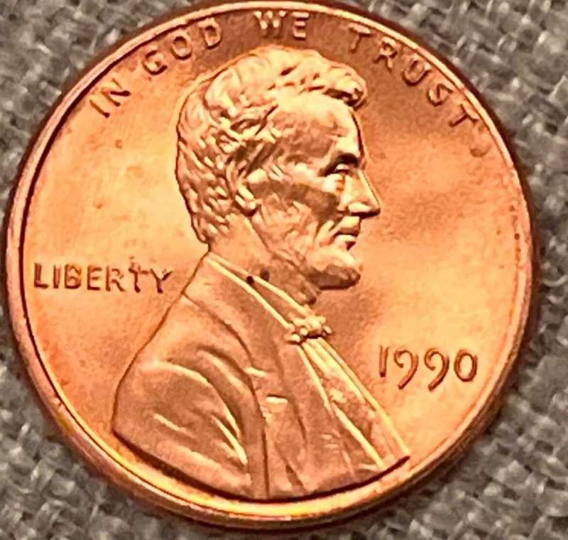 1990 USA NO S LINCOLN PENNY BU