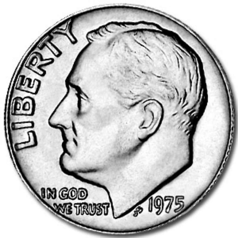 1975 NO S ROOSEVELT DIME BU UNC