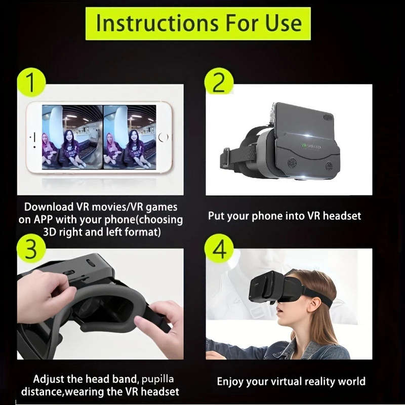 VR Shinecon Virtual Reality Headset  Immersive 360° Experience for Smartphones