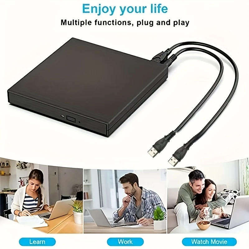 USB External CD/DVD Drive  Slim, Quiet, and Ready to Read & Write