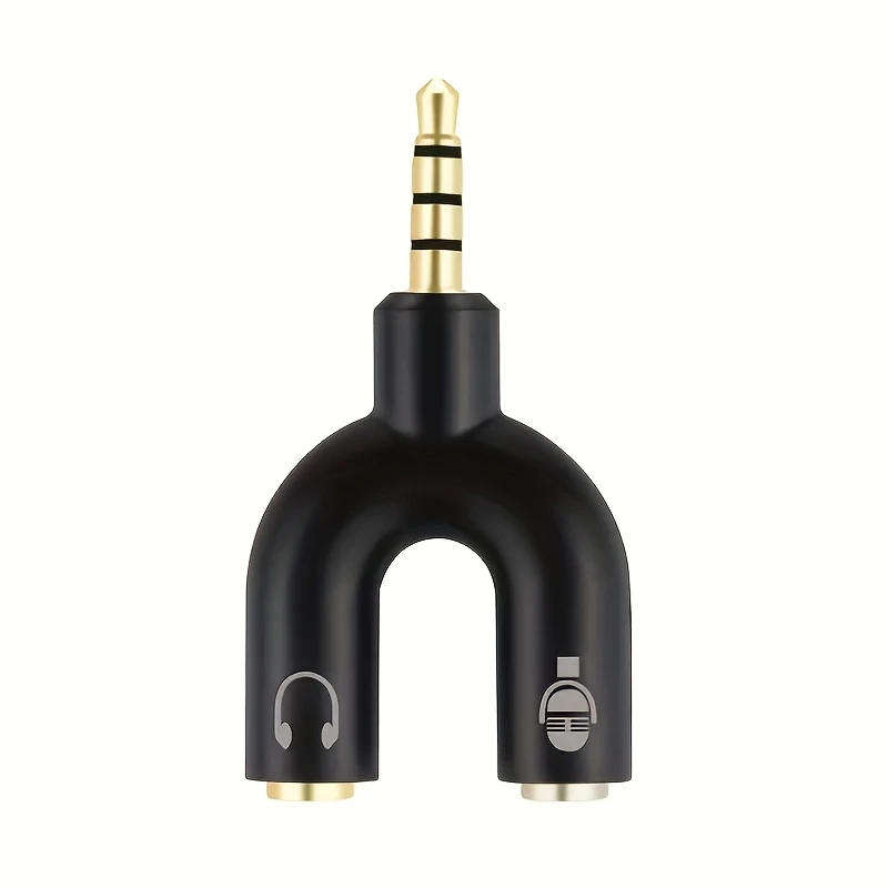 3.5mm Audio Y-Splitter Adapter  Dual Output for Headphones & Microphones