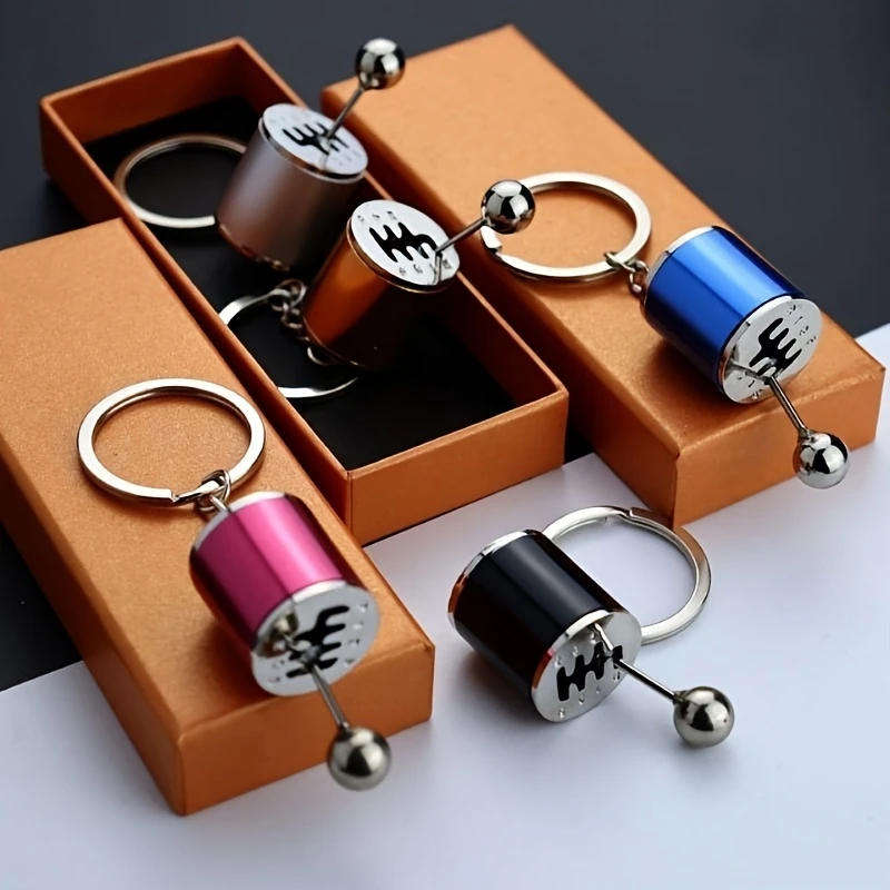 Zinc Alloy Gearbox Keychain  6-Speed Shift Lever, Fidget-Friendly