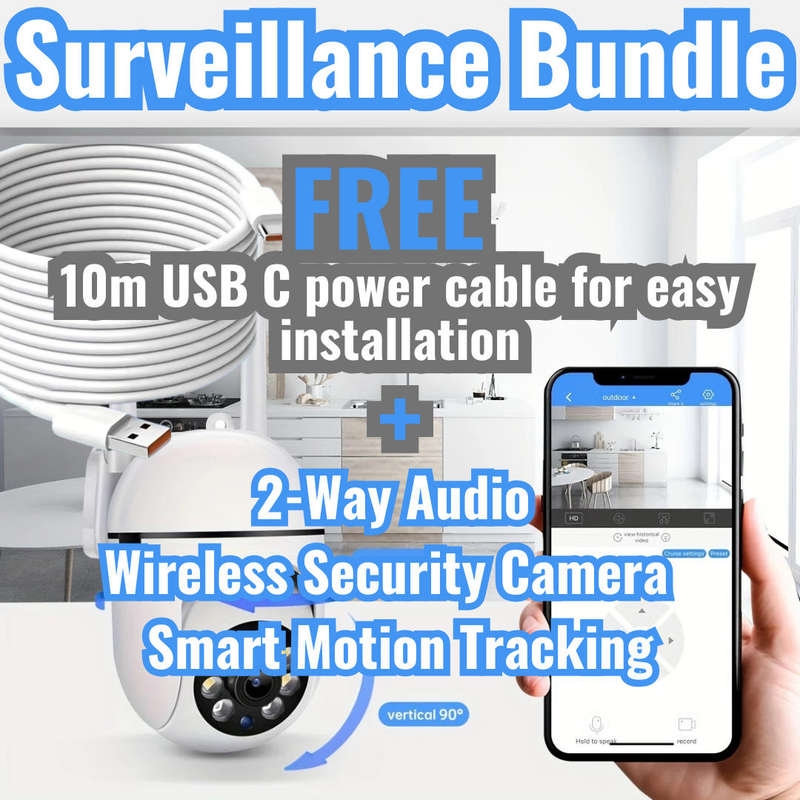 Bundle Deal: JOOAN 2-Way Audio Wireless Security Camera + 10m USB power cable