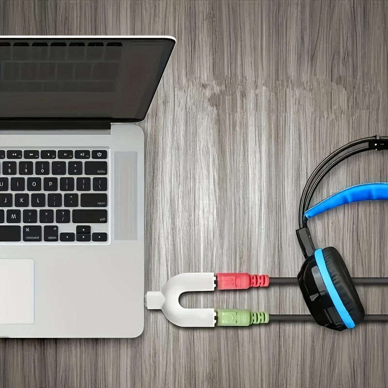 3.5mm Audio Y-Splitter Adapter  Dual Output for Headphones & Microphones