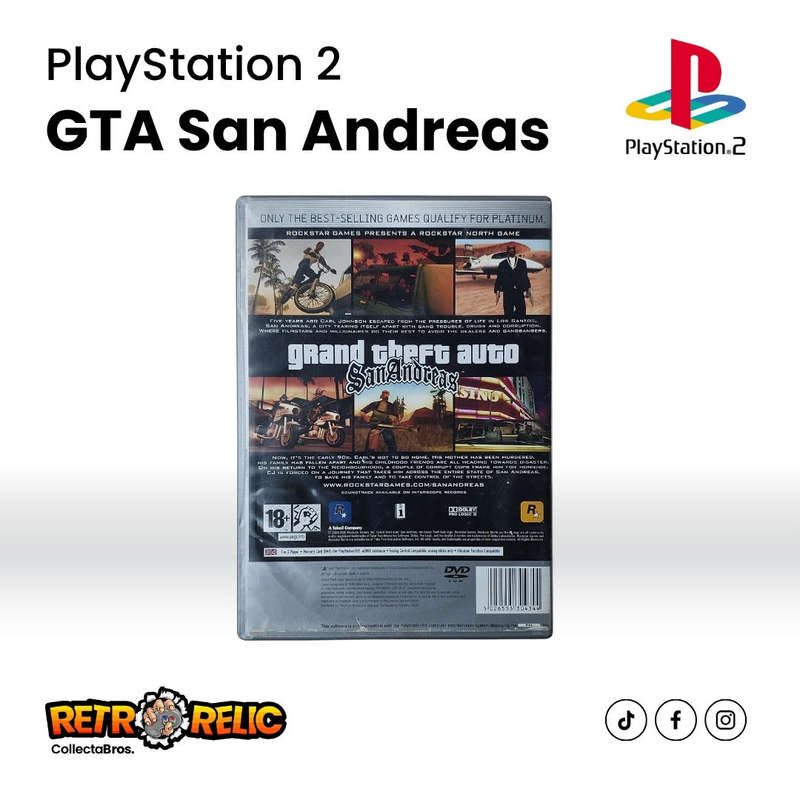 Grand Theft Auto: San Andreas Platinum (PS2) videogame