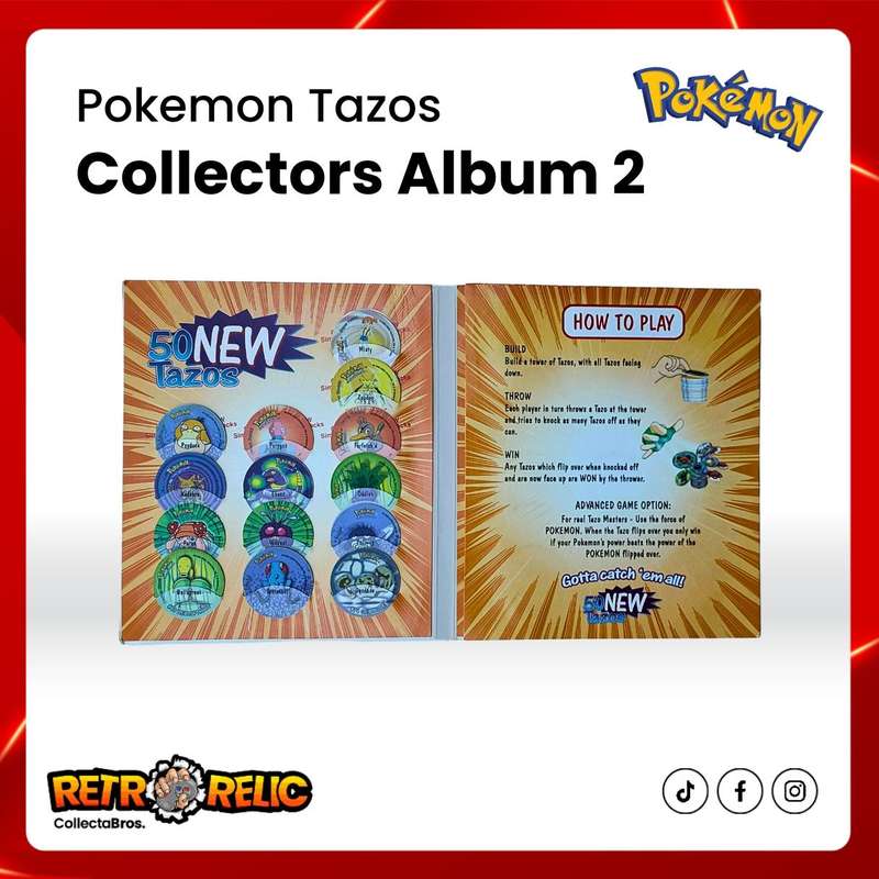Pokémon Tazos Second Collectors Album with Tazos