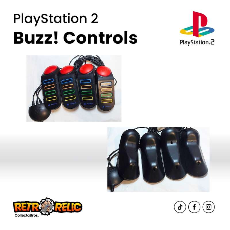 Buzz Controls Combo includes Two Buzz! PS2 Videogame- Pre-Owned