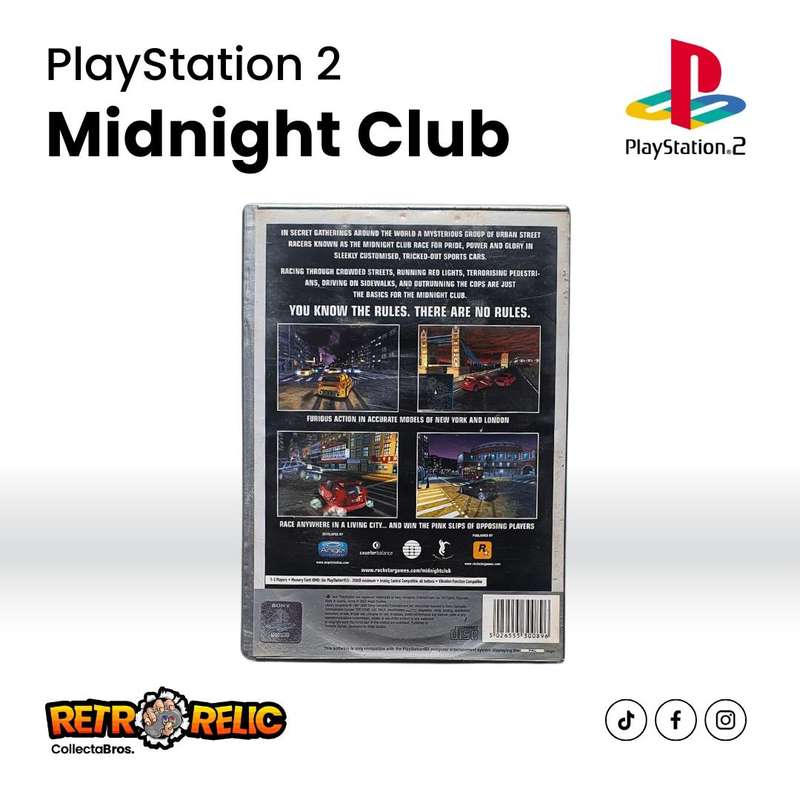 PlayStation Two  Midnight Club (PS2) videogame (Blue Disc)