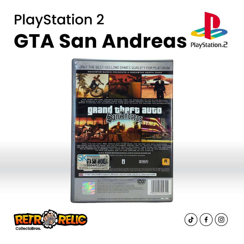 Grand Theft Auto: San Andreas PlayStation Two Platinum (PS2) videogame - Pre-Owned