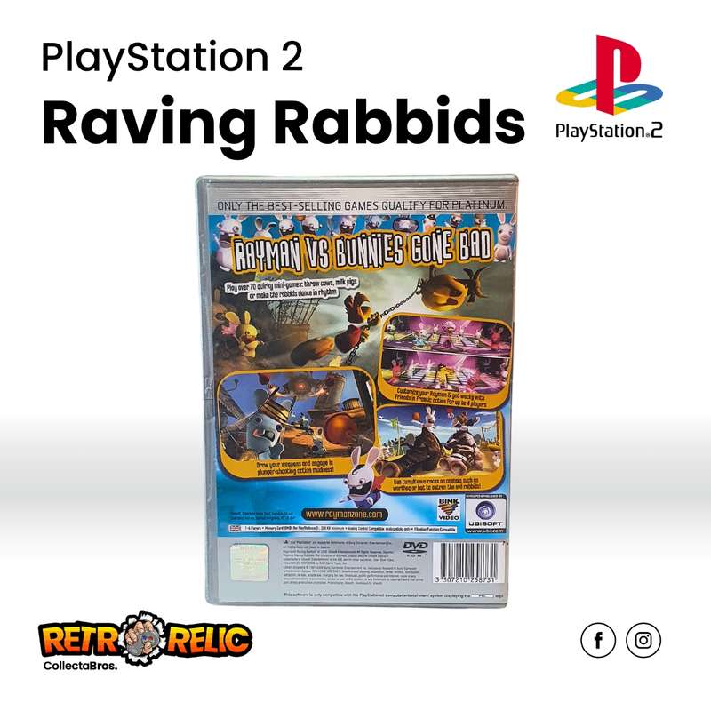 Rayman Raving Rabbids Platinum PlayStation Two (PS2) videogame  Pre-Owned