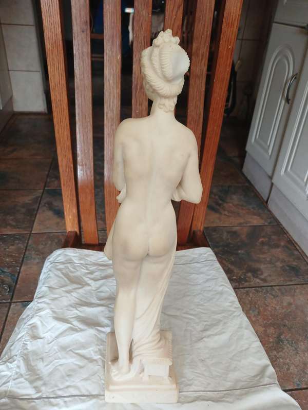 Vintage style figurine Alabaster Arta Fina 11W x 50cm H pony tail broken off