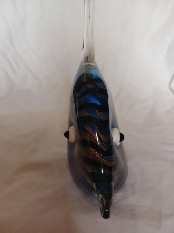 X Glass Murano style Angle fish 6W x 20L X 16cm H no crack or chip