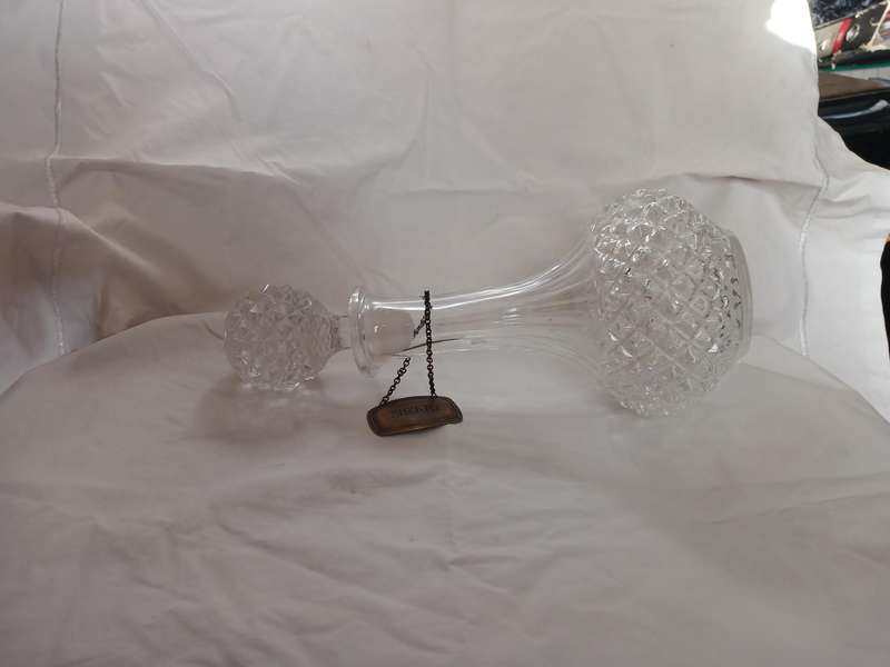 Glass sherry decanter 12 diameter x 27cm H