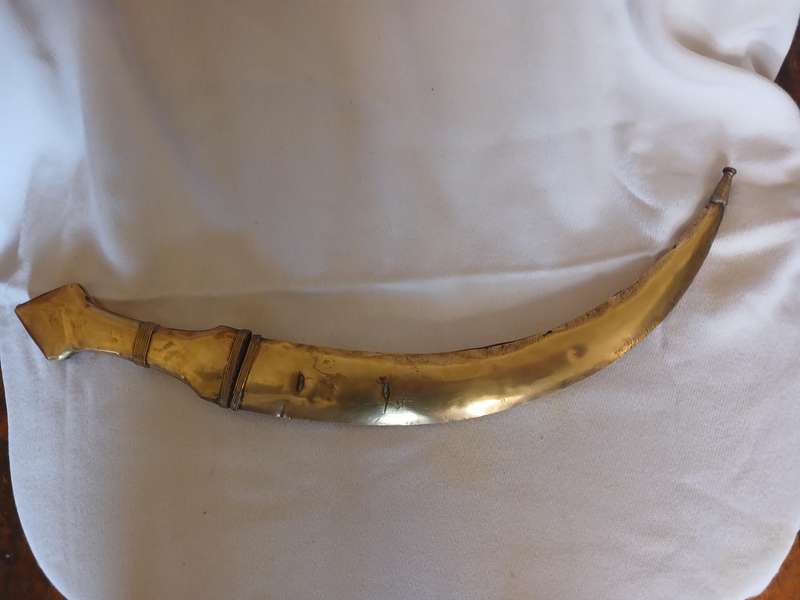 Vintage Brass engrave dagger with sheaf 40cm long