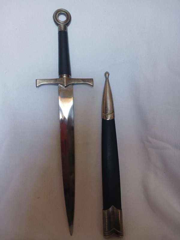 Vintage dagger with Nickle inlay 40cm long