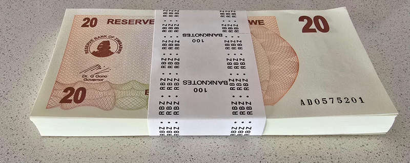 100x Zimbabwe $20 Notes of 2006 in Sequence Brilliant Unc condition