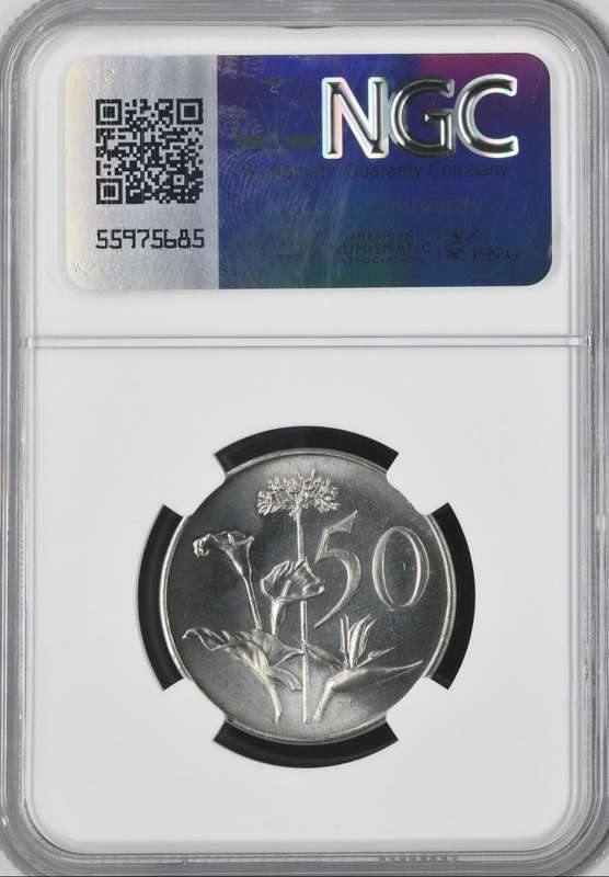 1965 Afrikaans 50 cents MS65