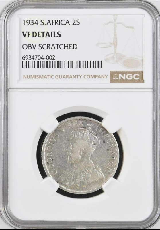 1934 2 Shillings George V Silver