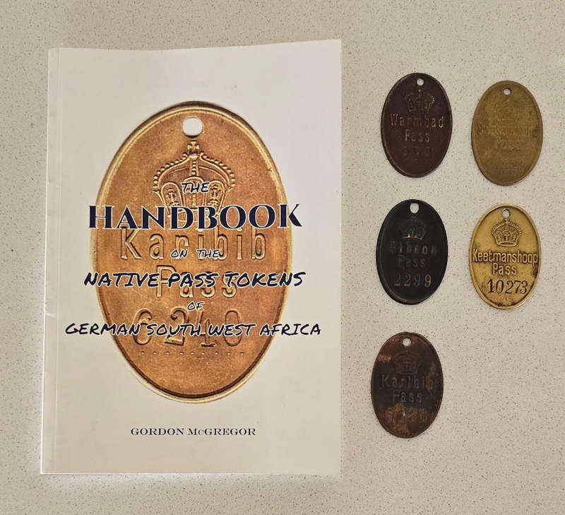 Very scarce German S.W.A Native pass tokens 1904-1915 and book