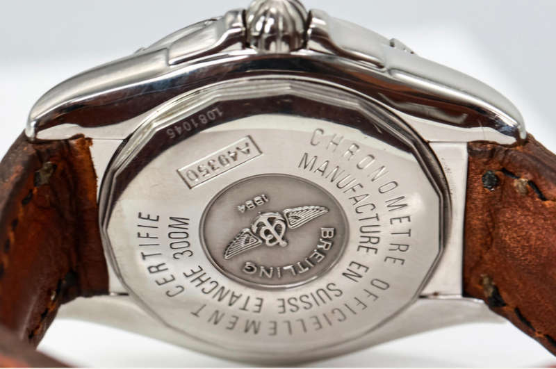 Breitling Cockpit gents wristwatch 40mm automatic with brown leather strap working