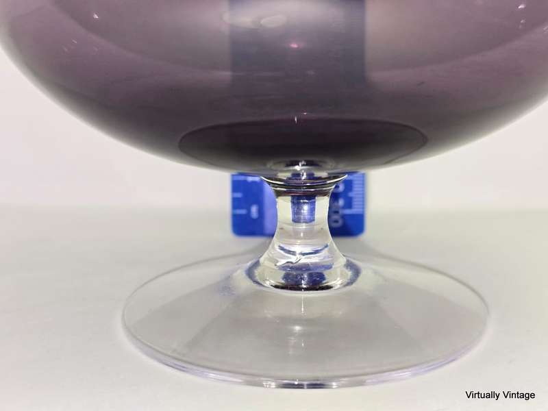 Collection of vintage purple & cranberry pedestal vase's