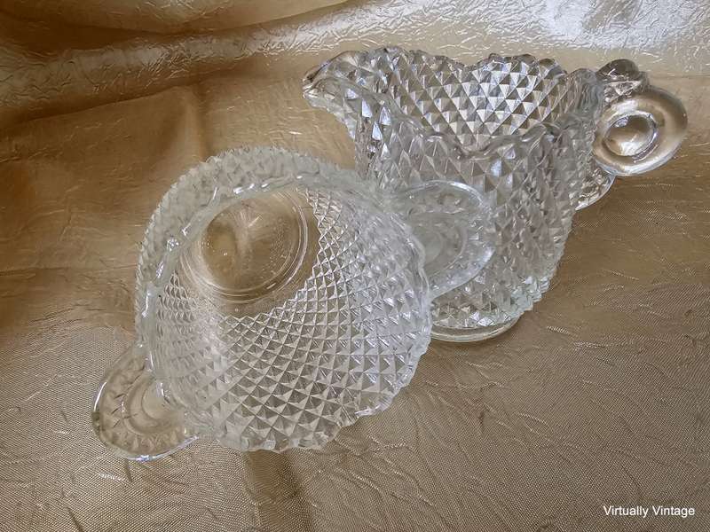 Cambridge Mt. Vernon Glass Cream & Sugar Set