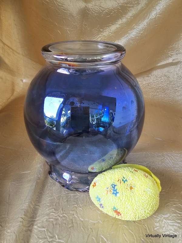 Vintage Cobalt Blue Ruffled Vase