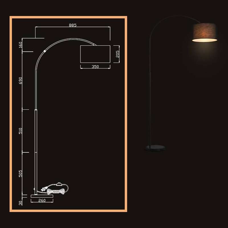 Arch Living Room Floor Lamp - Black