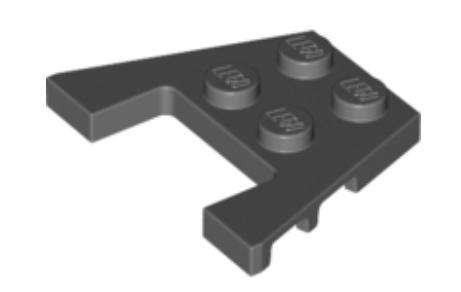 LEGO Parts Wedge, Plate 3 x 4 with Stud Notches ~{Dark Bluish Grey}