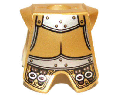 LEGO Minifigure Armor Breastplate with Leg Protection with Conquistador Silver Buckles P ~ {Gold}