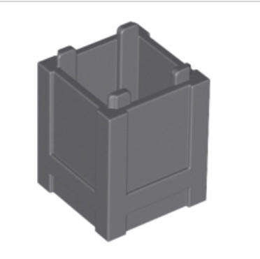 LEGO Container, Box 2 x 2 x 2 - Top Opening ~ {Dark Bluish Grey}