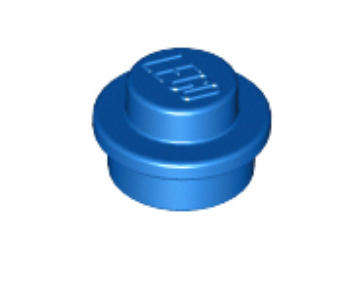 LEGO Plate, Round 1 x 1 ~ {Blue}