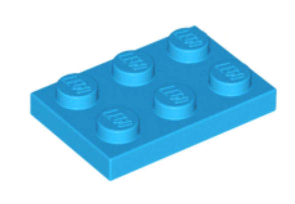 LEGO Parts Plate 2 x 3 ~ {Dark Azure}