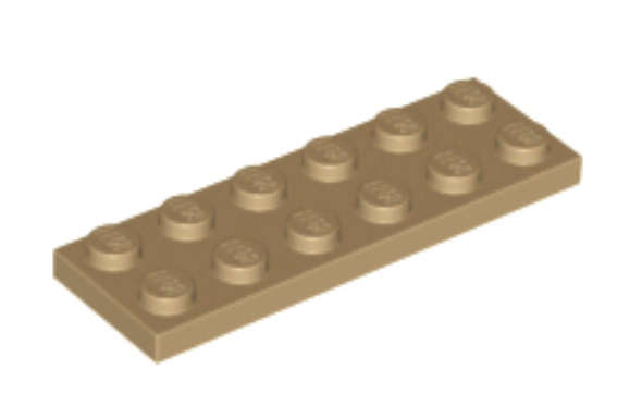 LEGO Parts Plate 2 x 6~ {Dark Tan}