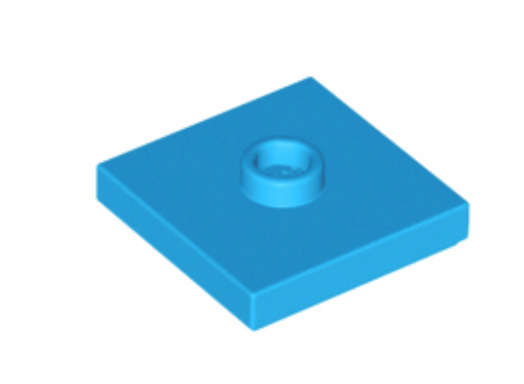 LEGO Parts Plate Modified 2 x 2 with Groove and 1 Stud in Center (Jumper) ~ Dark Azure